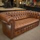 Chesterfield sofa 3 seater Vintage brown leather