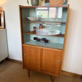 Vaisselier vitrine meuble de rangement vintage pieds compas