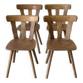 Set of 4 mountain chairs in raw wood