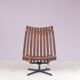 Lounge chair Rosewood with black metal cross base Hans Brattrud 1960s