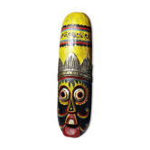 Large Balinese mask carved and hand-painted in wood, Indonesia, 1970s.