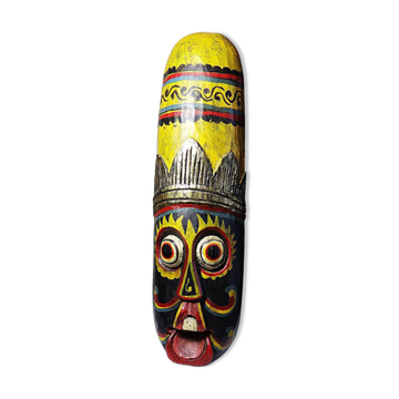 Grand masque Balinais en bois sculpté et peint à la main, Indonésie, années 1970