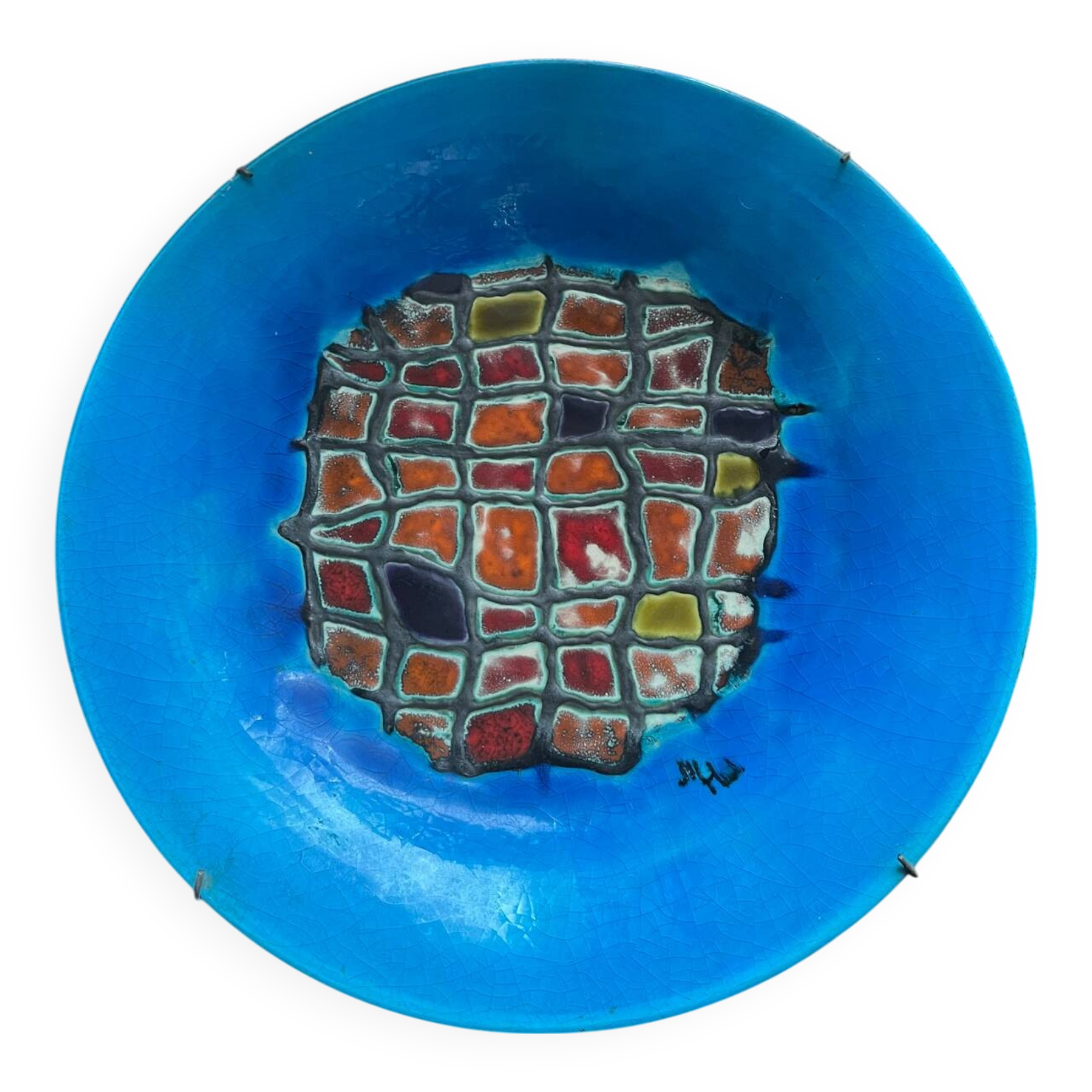 Glazed ceramic plate
