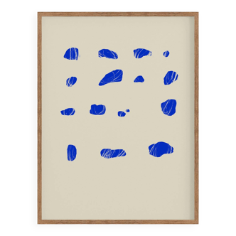 Impression giclée abstraite bleue, 50x70cm