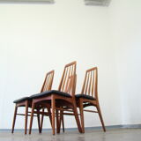 Suite de 4 chaises en teck par Niels Koefoed modèle Eva