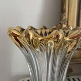 Vase ancien en cristal et doré à l'or fin
