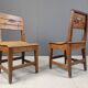 Vintage oak brutalist chairs, 1960s