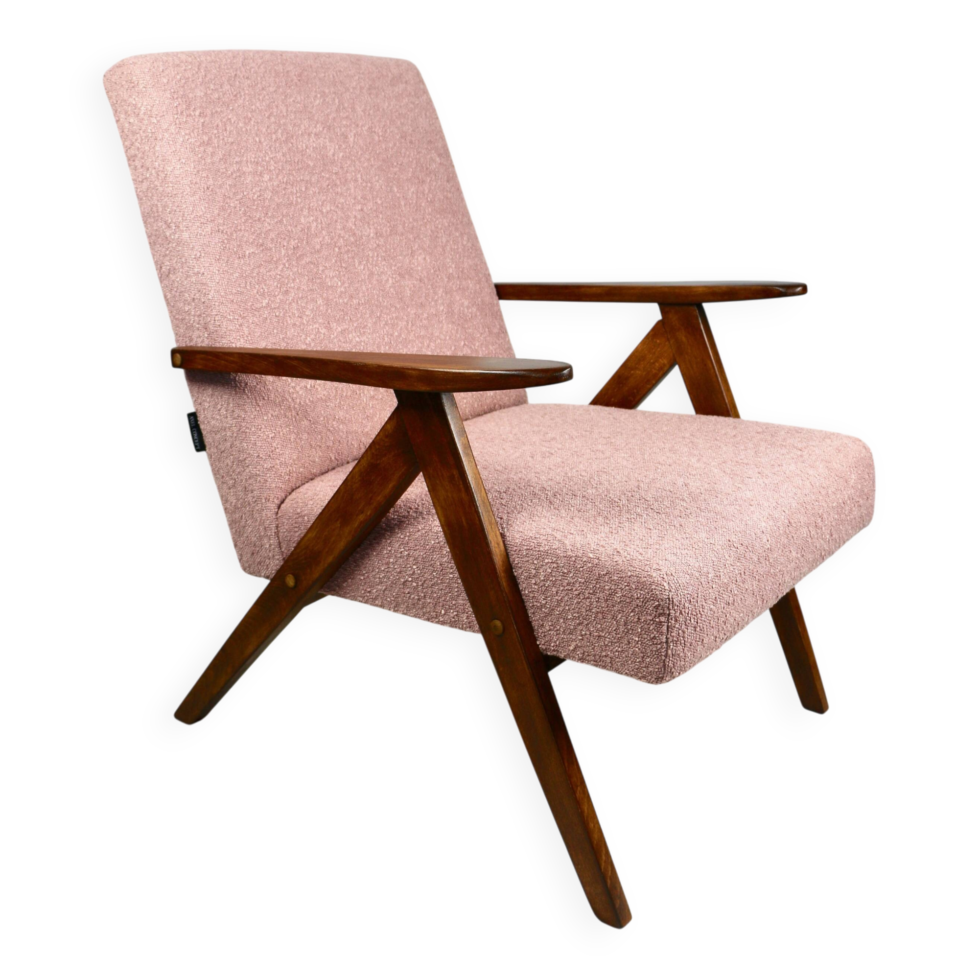Vintage armchair B-310 VAR pink structural boucle 1970s - 2 pieces available