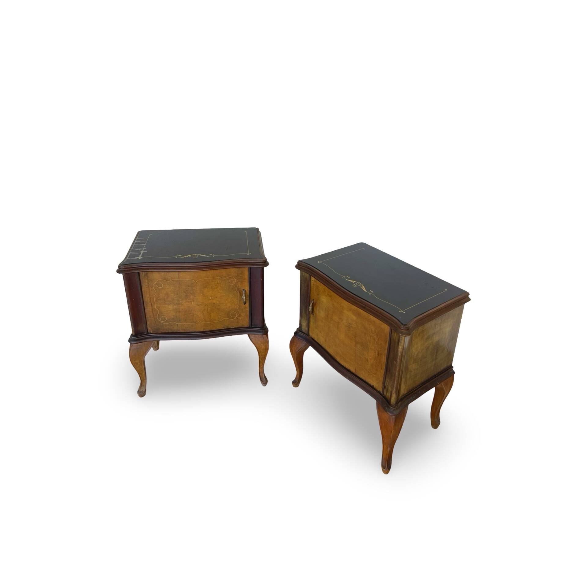 Tables de chevet/commodes Chippendale italiennes, années 1940/1950.