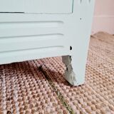 Parisian wardrobe small format soft green interior terracotta