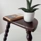 Vintage turned wooden tripod stool