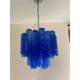 Contemporary blue "tronchi" murano glass sputnik chandelier