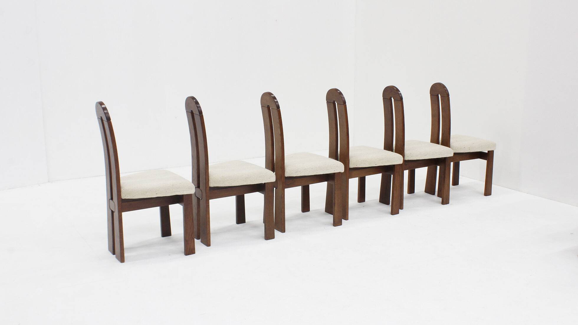 Vintage brutalist dining chairs, set of 6
