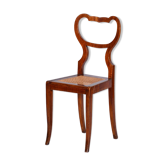 Biedermeier Polish Chair in Walnut Vener & Rattan, Austria, 1830s