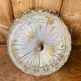 Glass and chiseled bronze ceiling light from the 50s/60s