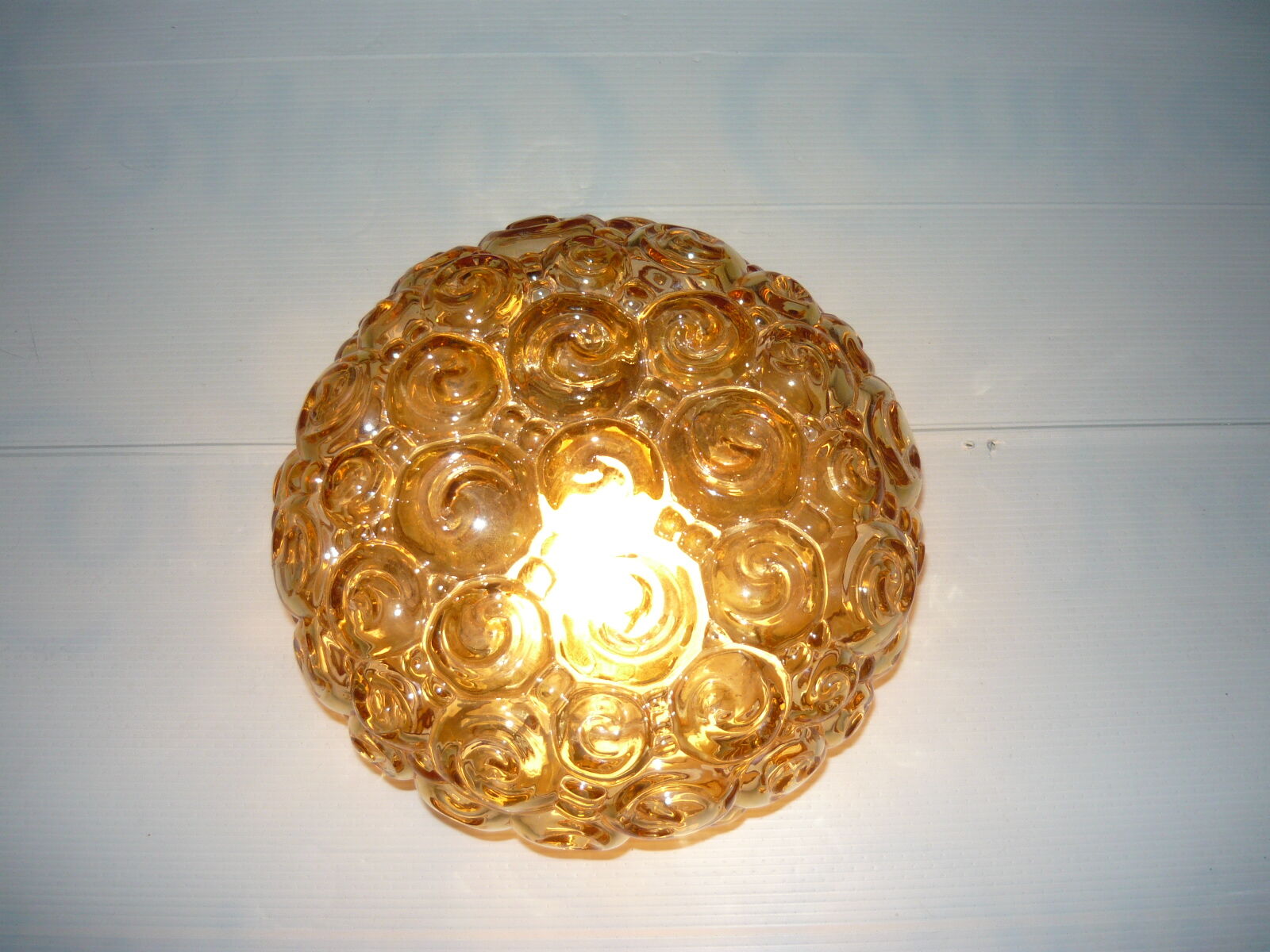 Moulded glass ceiling lamp, 50s/60s