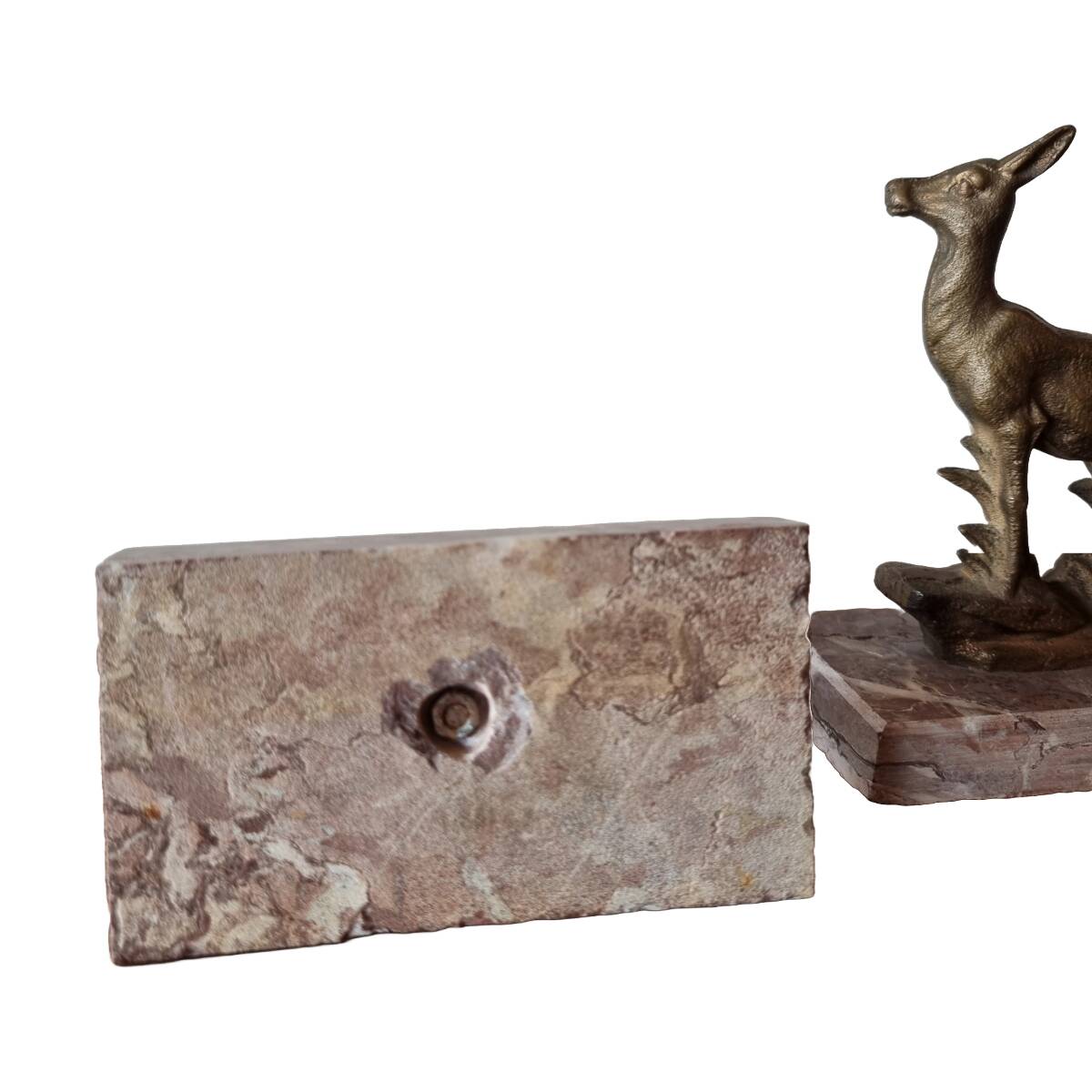 Art deco deer bookends on marble from the 70s