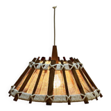 Suspension ceiling light scandinavian chandelier aka wood rope west germany rustic countryside