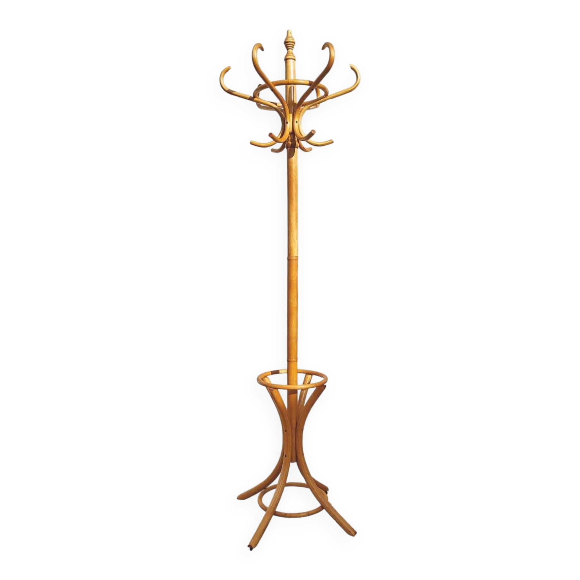 Thonet style parrot coat rack on stand