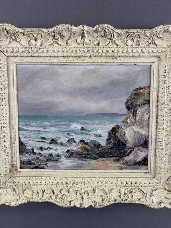 Tableau De Paysage Marin, Signé Et Daté, XXe Siècle