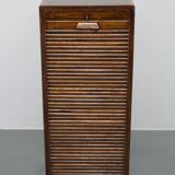1950s Tambour Office Wooden Cabinet