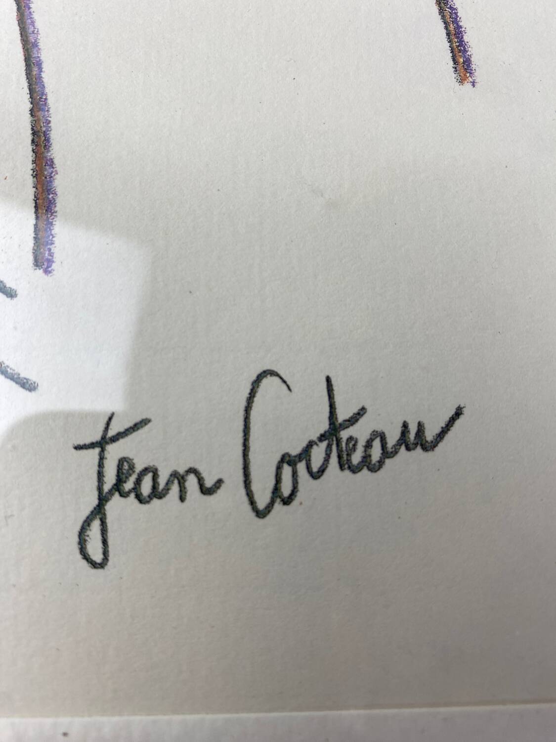 Lithograph by Jean Cocteau