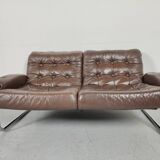 Sofa and 2 armchairs by Johan Bertil Ugggstrom 1970s chrome leather