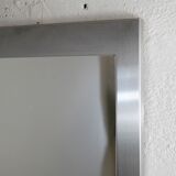 Miroir "space age". Acier inoxydable. France, circa 1970