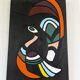 Carved tribal animal art painting