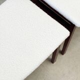 Set of six boucle dining chairs
