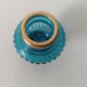 Encrier ancien en verre turquoise et laiton