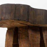 Set of four brutalist style stools, 1970s