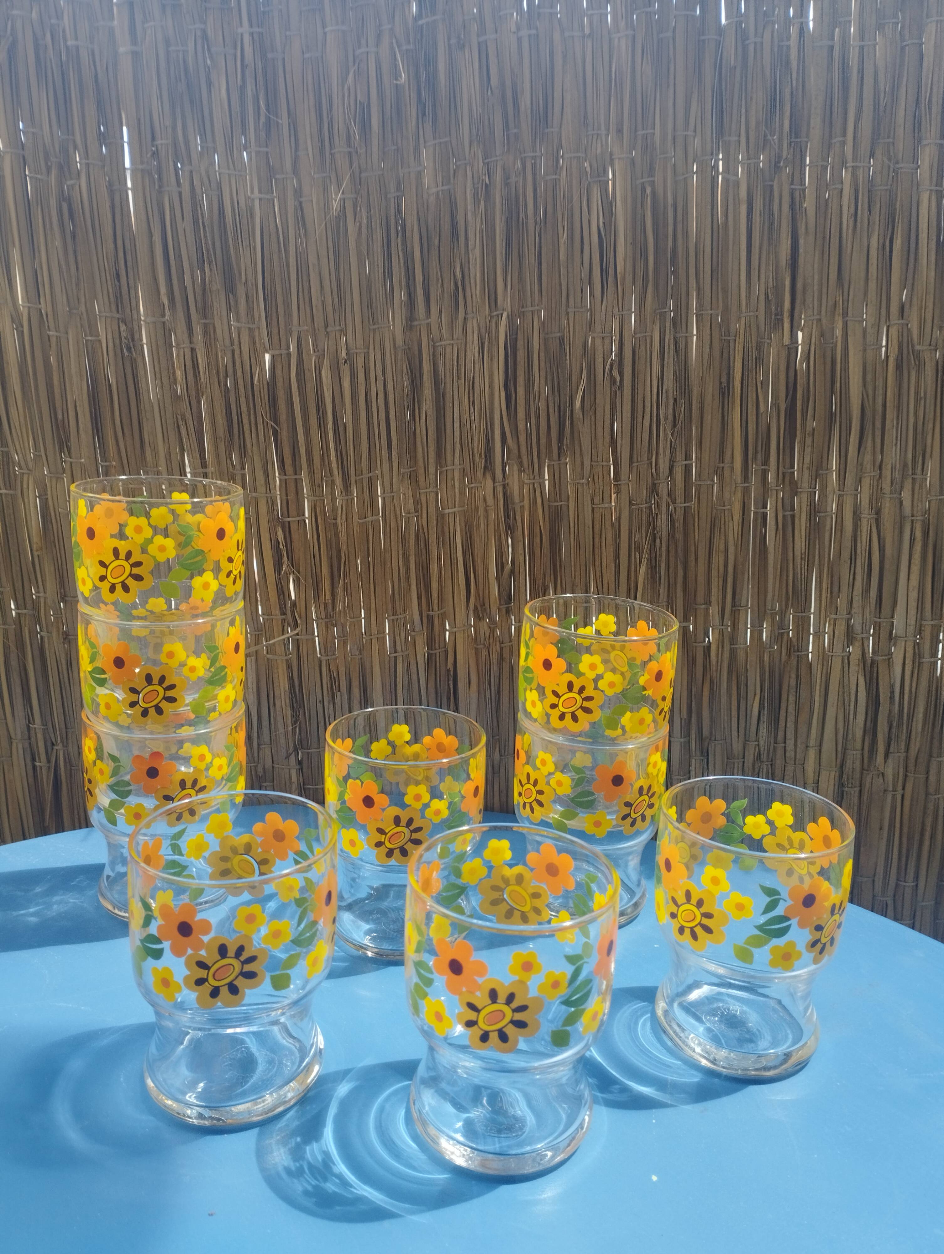 Vintage flower glasses