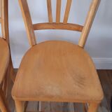 Trio of bistro chairs in beech 50s