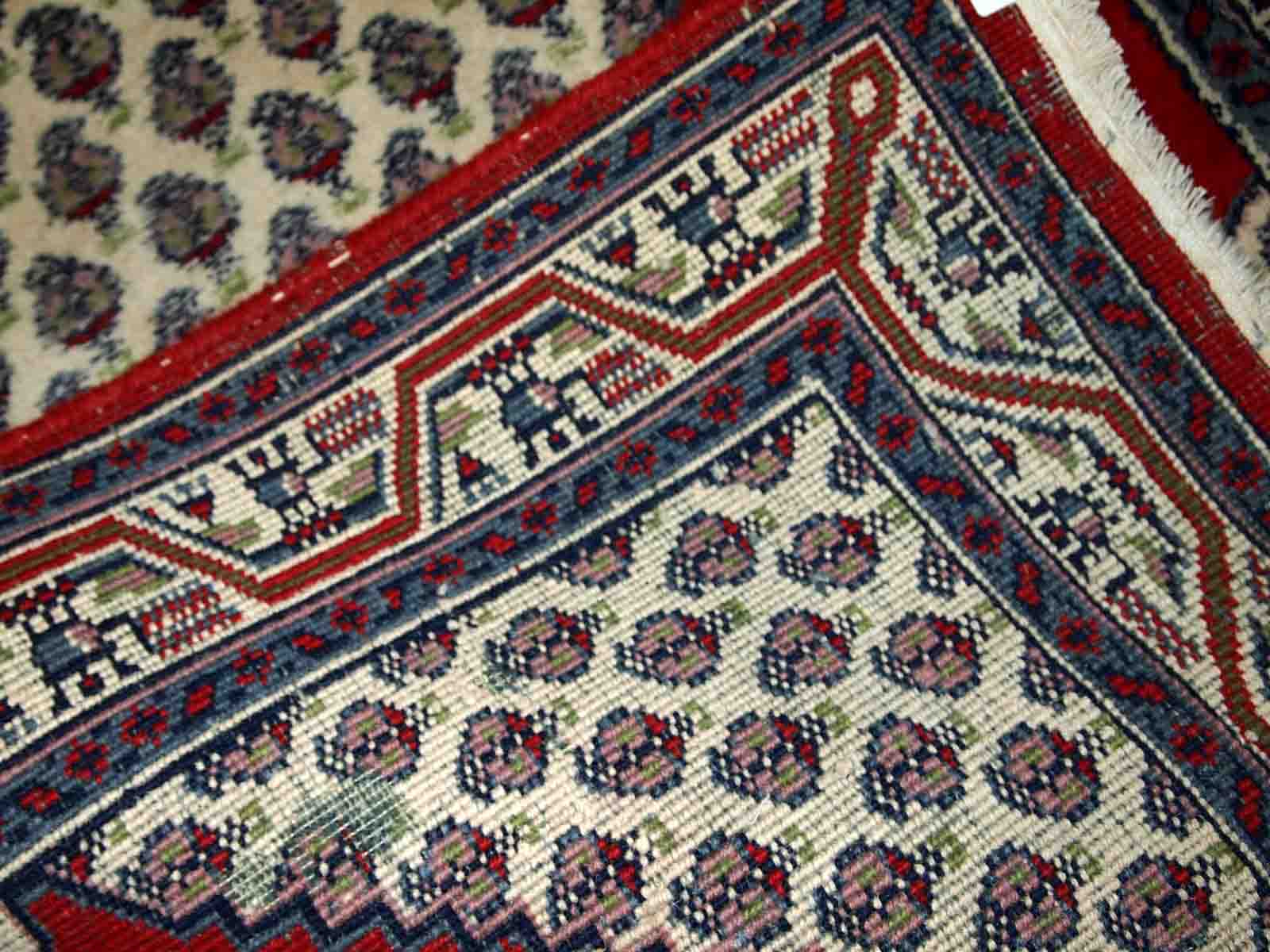 Vintage Indian Carpet Seraband handmade 91cm x 163cm 1970s, 1C757