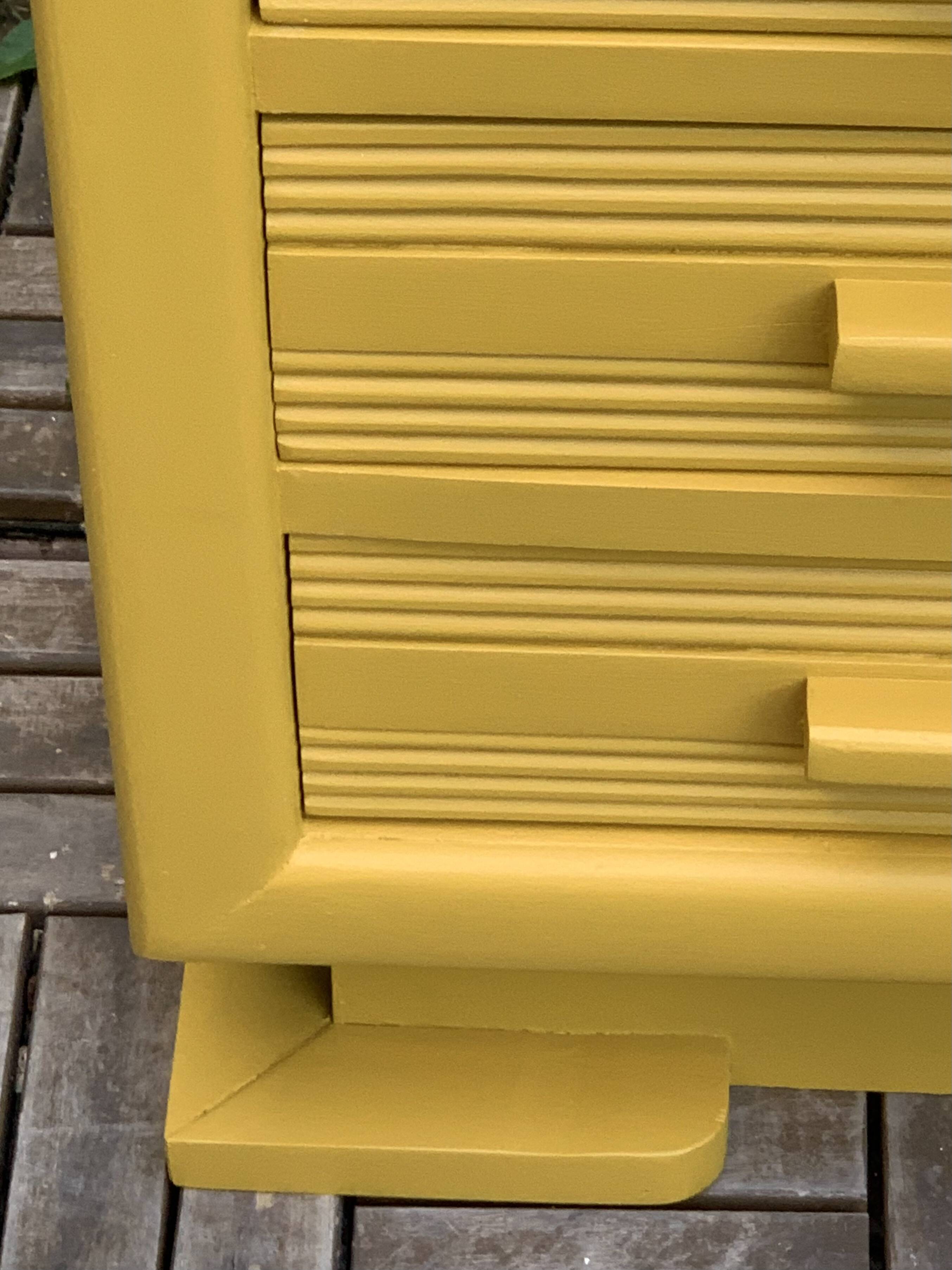 Art Deco ochre yellow chiffonier