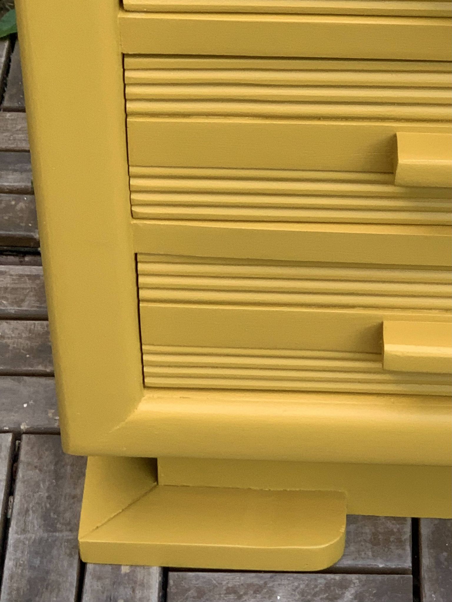 Ochre yellow Art Deco chest of drawers