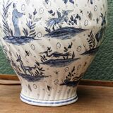Potiche lamp base, in Moustiers earthenware, 18th century
