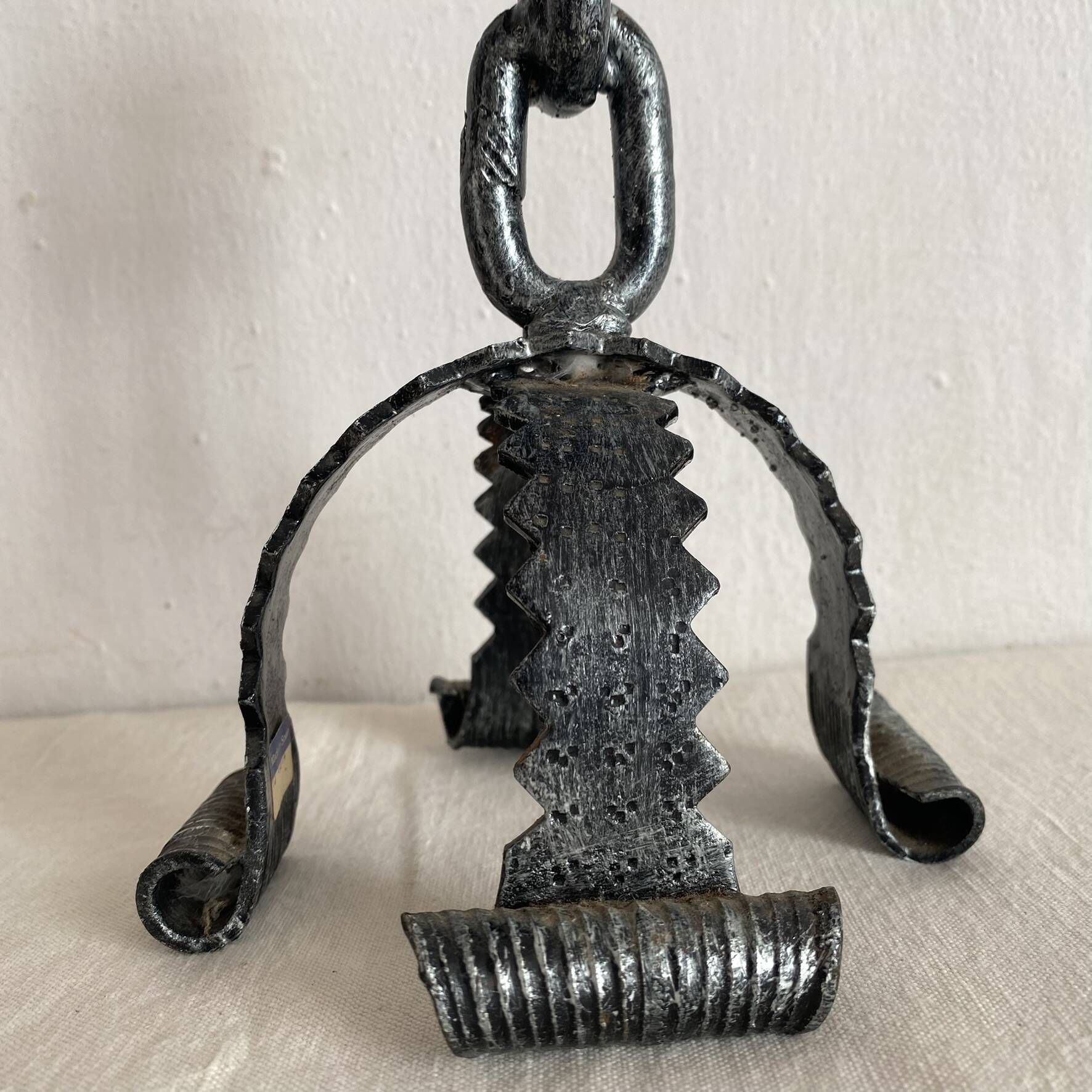 Wrought iron candlestick, chain candlestick from the 60s-70s.