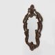 Baroque mirror with hand carved oak ornated frame, France 1950s