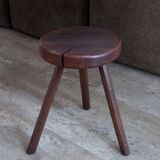 Tabouret tripode en bois, années 50