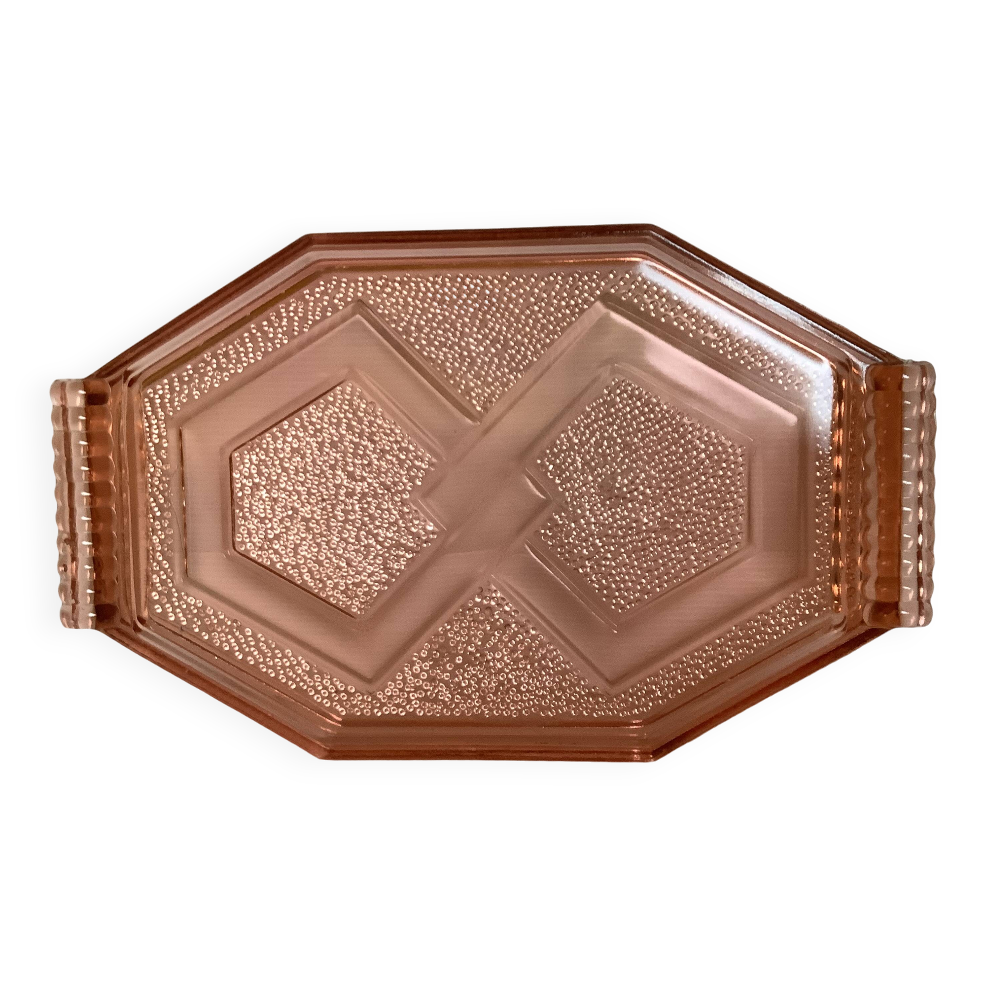 Rosaline B style pink glass tray dish