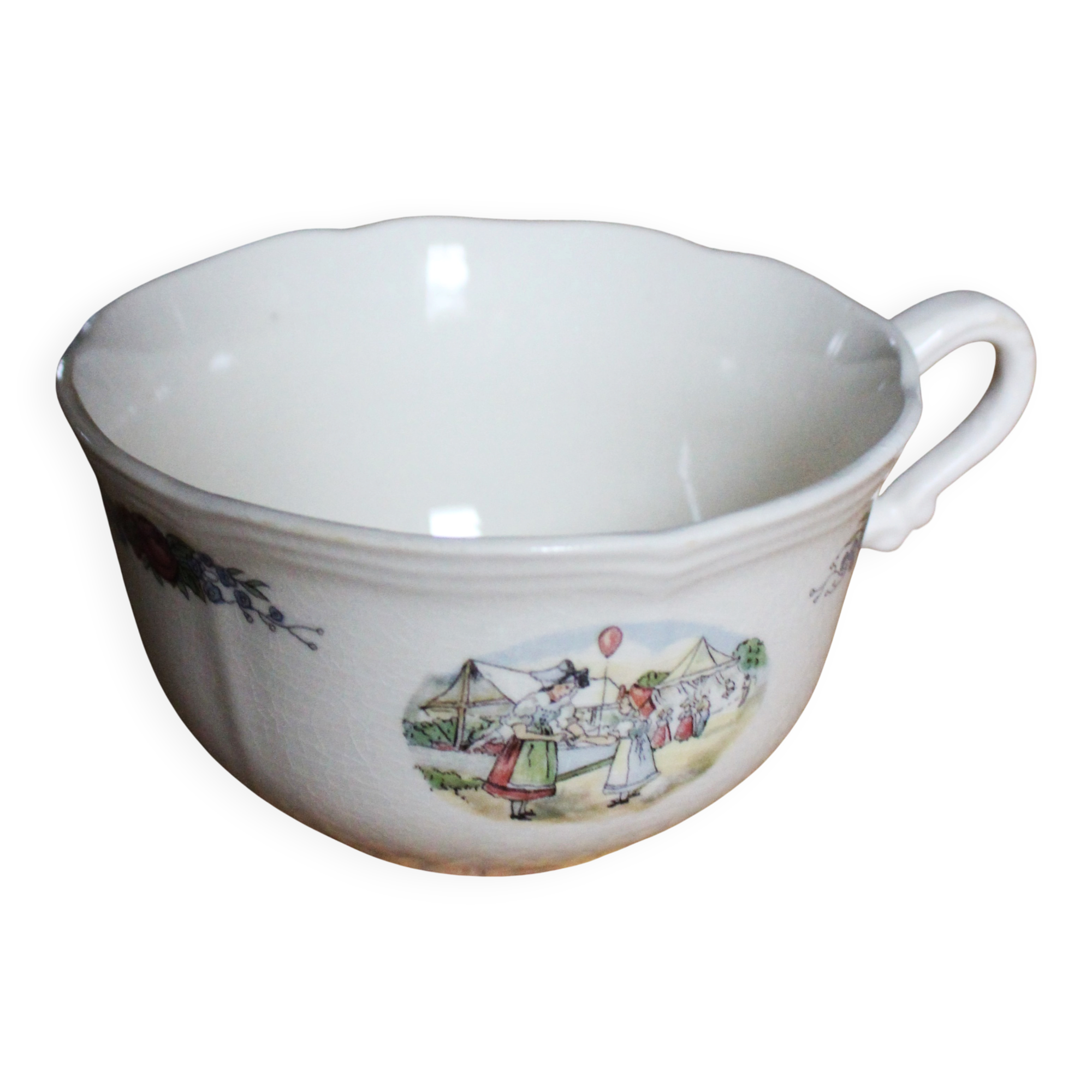 Tasse Faïence Sarreguemines Fleurs Alsace