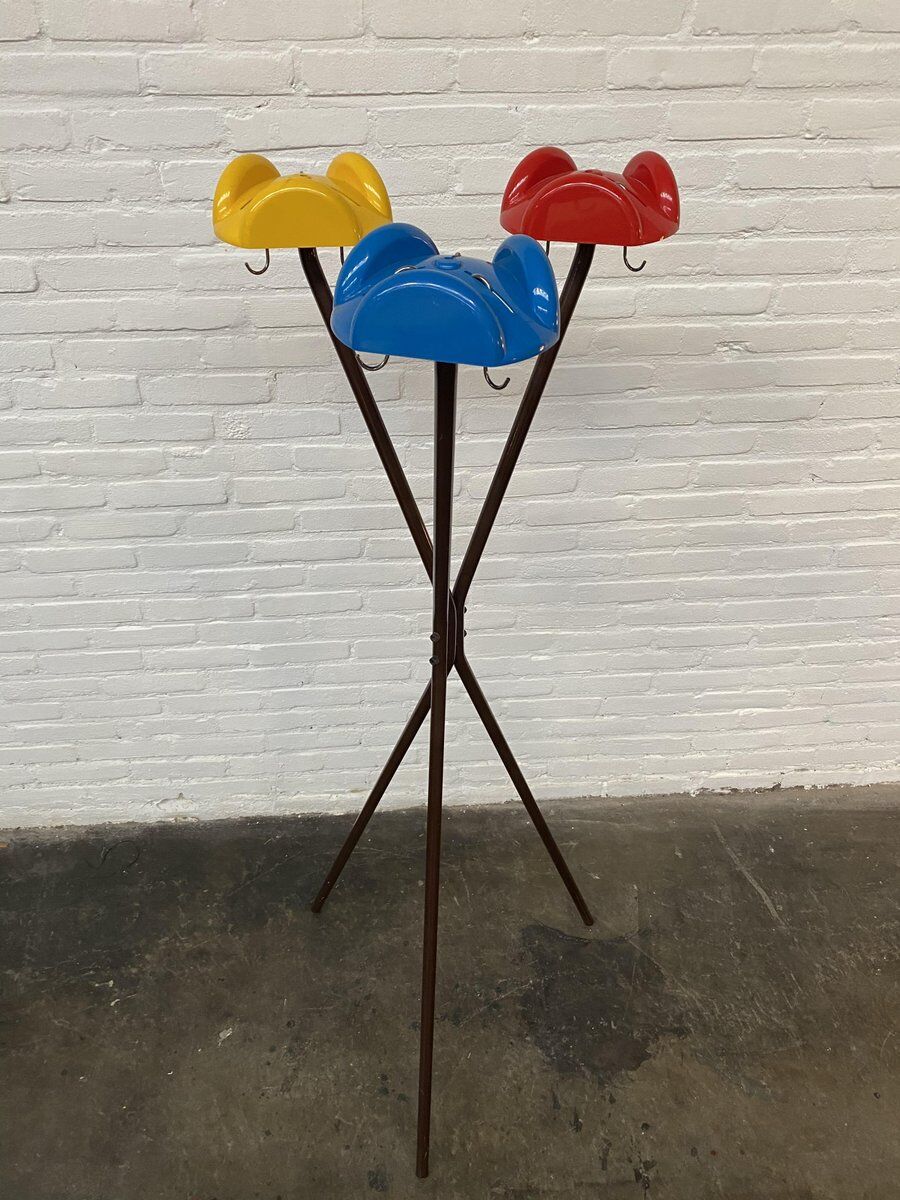 Italian multicolored Tricorno coat rack by Enzo Mari for Danese, 1970s