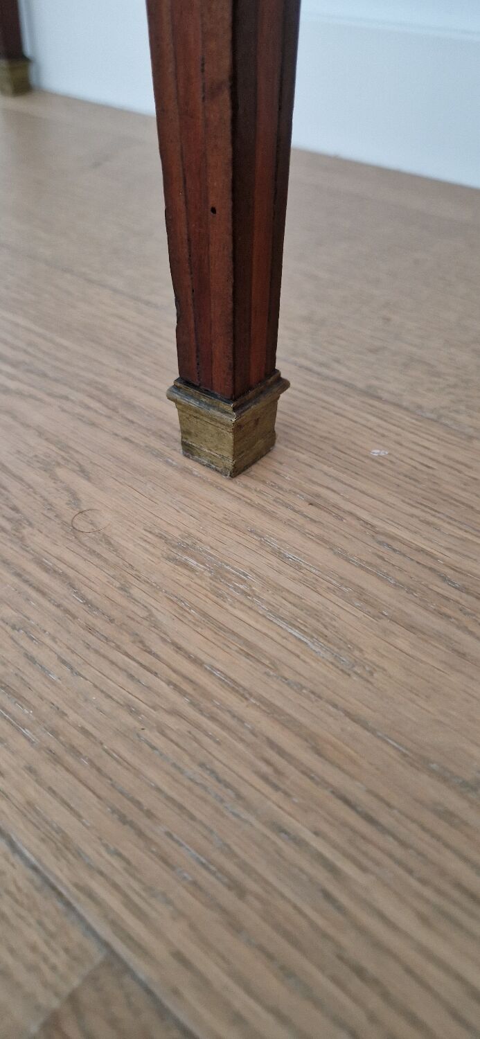 Directory style marquetry side table