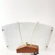 Scandinavian pendant light in ribbed glass and teak, 1960