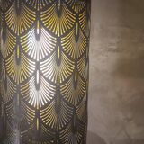 Large art deco bakelite lamp, with metal lampshade art deco pattern 62x13