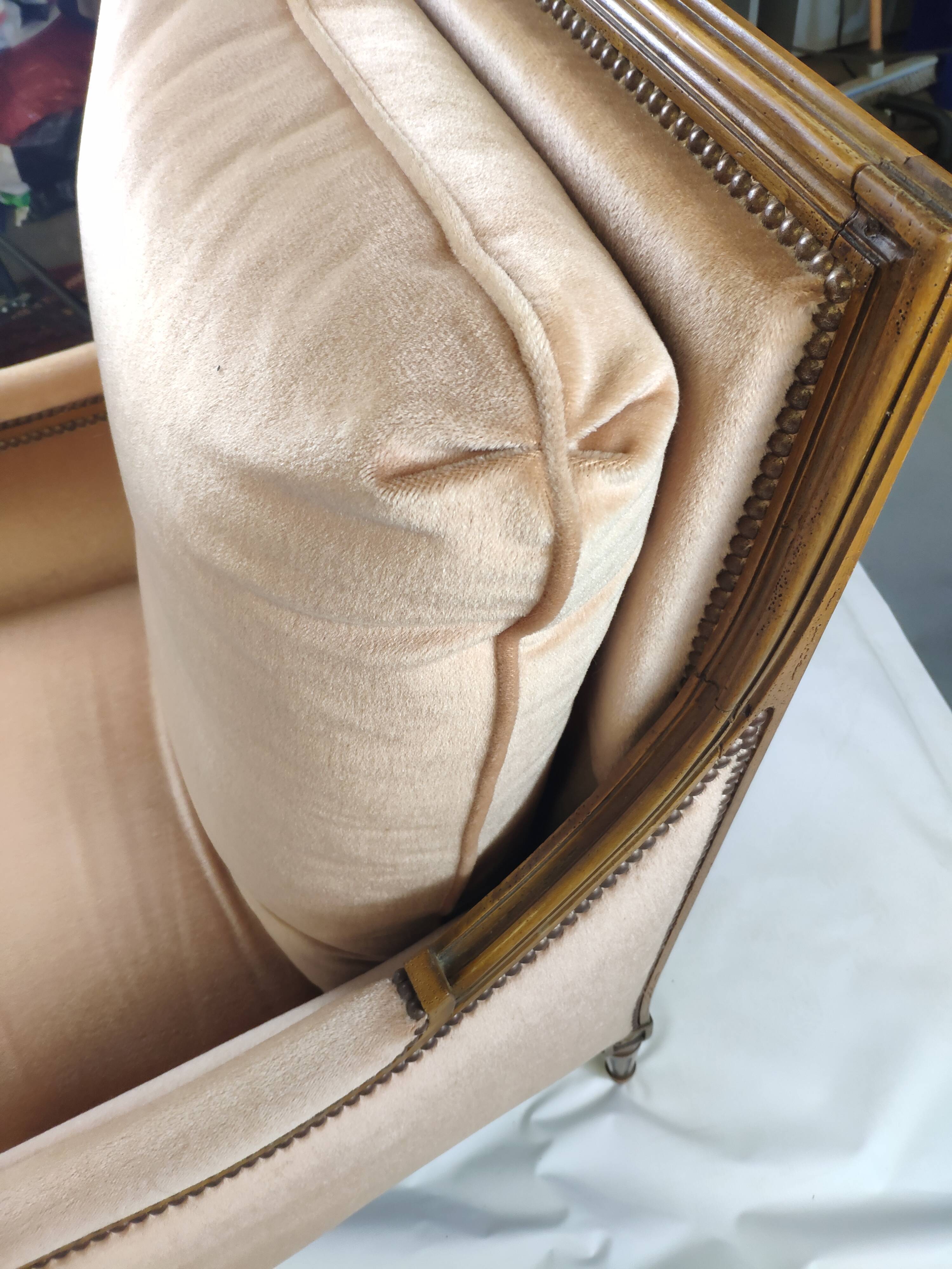 Louis XVI style armchair and pouf