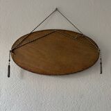 Silver oval Art Deco mirror
