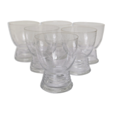 Set of 6 water glasses blown mouth and engraved